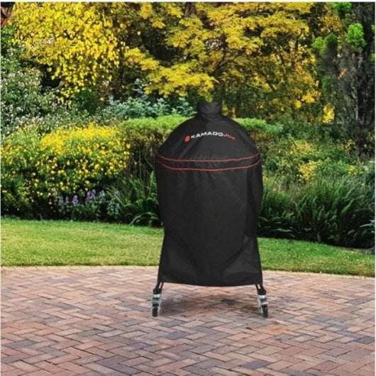 Housse protectrice Kamado Joe Big Joe polyester imperméable noir et rouge