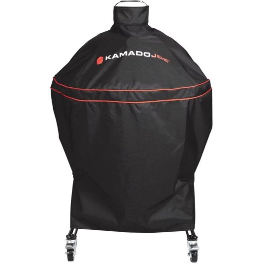 Housse protectrice Kamado Joe Big Joe polyester imperméable noir et rouge