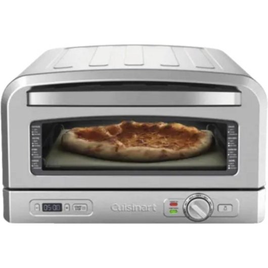 Four à pizza Cuisinart CPZ120E inox 400°C minuterie digitale fenêtre