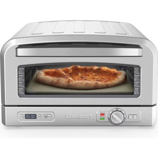 Four à pizza Cuisinart CPZ120E inox 400°C minuterie digitale fenêtre