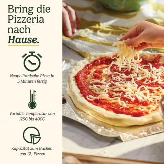 Four à pizza Cuisinart CPZ120E inox 400°C minuterie digitale fenêtre