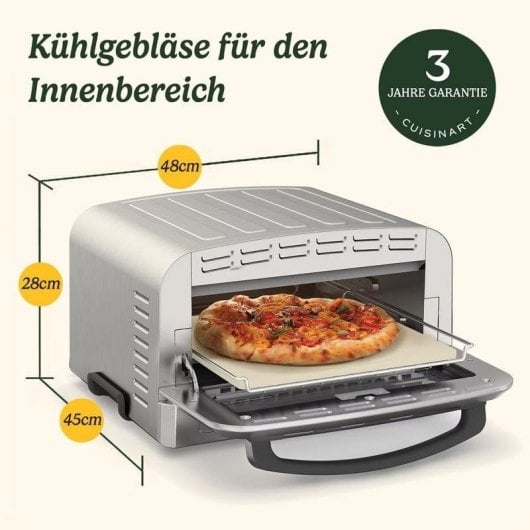 Four à pizza Cuisinart CPZ120E inox 400°C minuterie digitale fenêtre