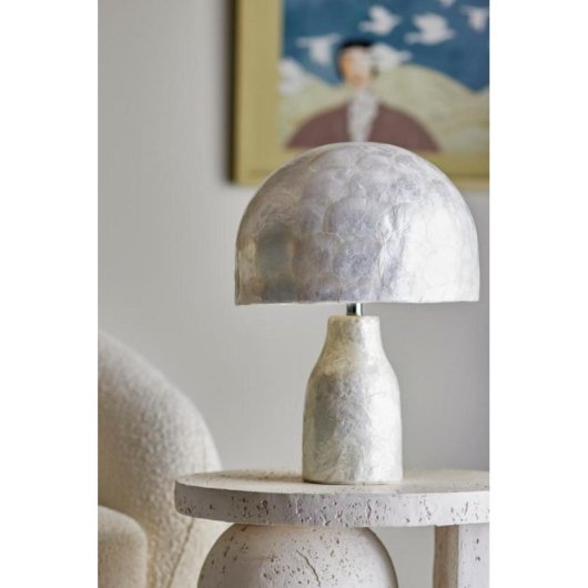 Lâmpada de mesa Bloomingville Adria capiz natural bambu ferro E27