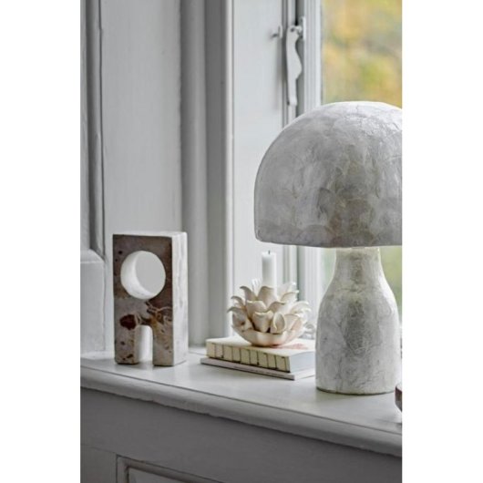 Lâmpada de mesa Bloomingville Adria capiz natural bambu ferro E27