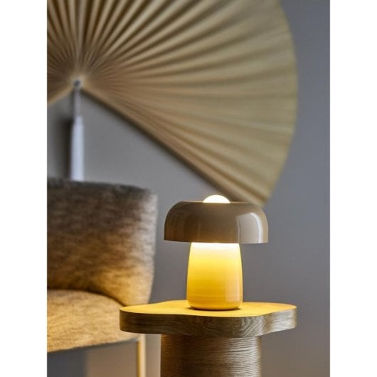 Lâmpada de Mesa Bloomingville Ylva ferro bege design moderno cabo 1,5 m