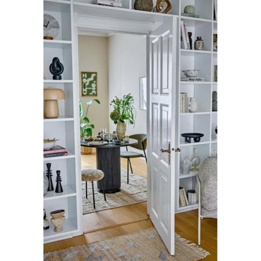 Lâmpada de Mesa Bloomingville Ylva ferro bege design moderno cabo 1,5 m