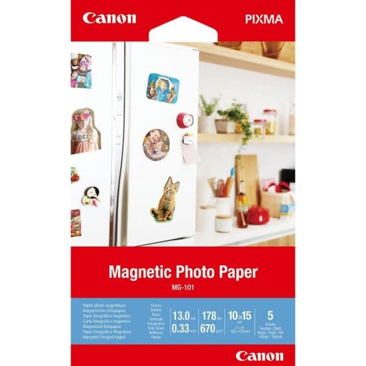Papier photo Canon MG-101 magnétique 10x15 cm brillant 5 feuilles