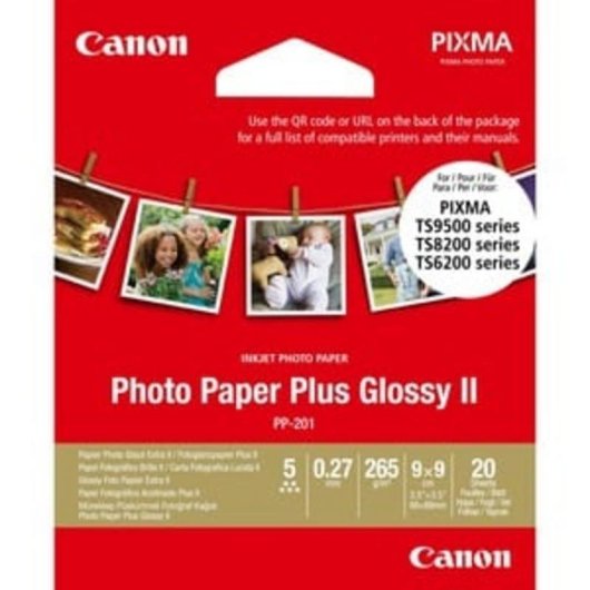 Papier photo Canon Plus Glossy II PP-201 89x89 mm 265 g/m² 20 feuilles