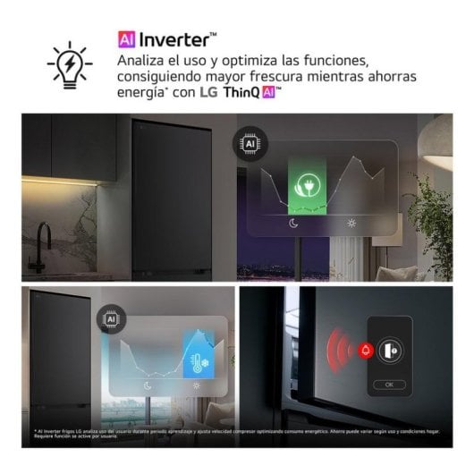 Frigorífico Combi LG GBBSJ20DSWE No Frost 203cm 375L D Blanco WiFi IA