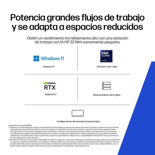 Mini PC HP Z2 G1i Intel Core Ultra 9 285K 48GB 1TB SSD RTX 4000 Ada Windows 11 Pro Wi-Fi 7