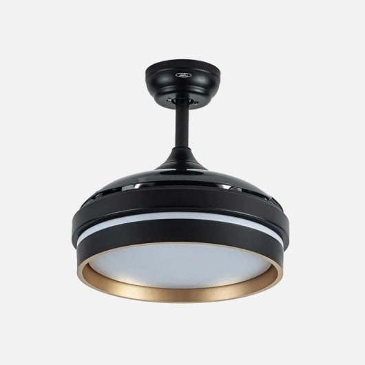 Ventilador Fabrilamp Nalon DC LED 48W 91cm Preto/Ouro 6 Velocidades