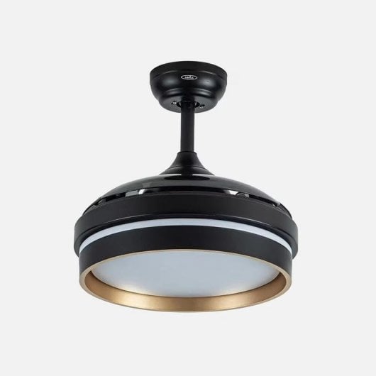 Ventilador Fabrilamp Nalon DC LED 48W 91cm Preto/Ouro 6 Velocidades
