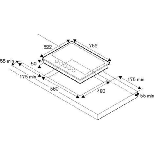 Plaque de cuisson La Germania P7101D9X/19 75 cm 5 foyers inox