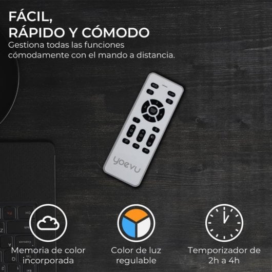 Ventilador de techo YOEVU EOS Nature LED DC 6 velocidades aspas retráctiles
