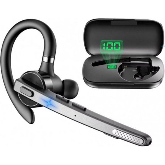 Auricular Axtel AXH-BT45 inalámbrico Bluetooth con Cancelación de Ruido para oficina, micrófono y base de carga, negro