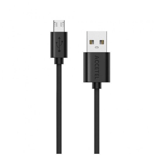 Cable USB Accetel Cu1604 Micro USB 2.4A 1m Negro TPE