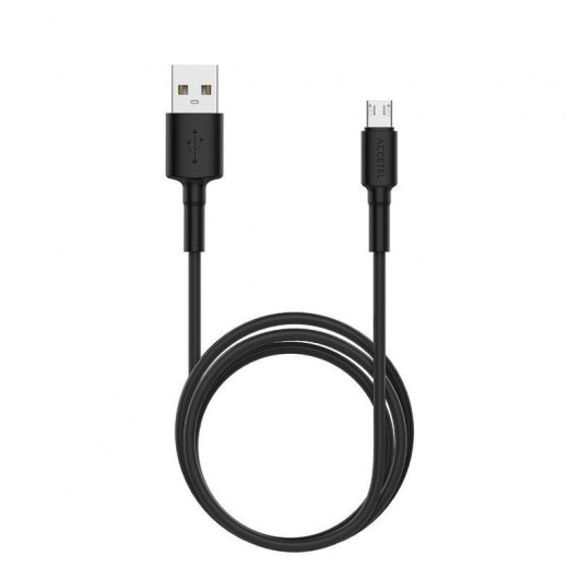 Cable de datos Accetel Cu2184 Micro USB 2.4A 1m TPE Negro
