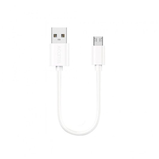 Cable de datos Accetel Cu305 Micro USB 2.4A 30 cm Blanco