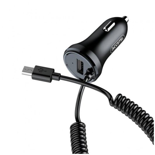 Cargador de coche Accetel CC274 3.1A USB-A Micro USB 15W cable 1m