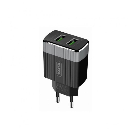 Cargador de pared Accetel AC500 Dual USB 3.4A 17W compacto