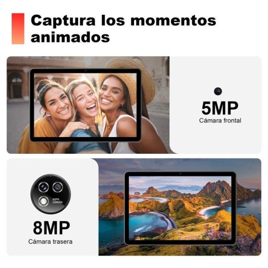 Tablet Vanwin T30 10,1" 256GB Wifi 5000mAh Android 15 Negra con teclado