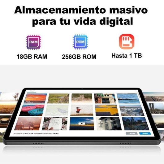 Tablet Vanwin T30 WiFi 10,1" 18GB Negro 256GB con teclado y funda