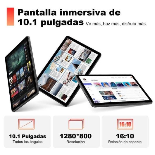 Tablet Vanwin T30 WiFi 10,1" 18GB Negro 256GB con teclado y funda