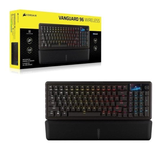Teclado Corsair Vanguard 96 Wireless mecánico compacto con pantalla LCD, RGB