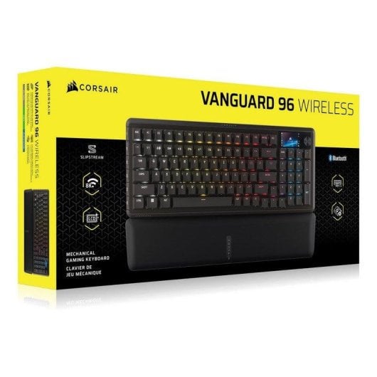 Teclado Corsair Vanguard 96 Wireless mecánico compacto con pantalla LCD, RGB