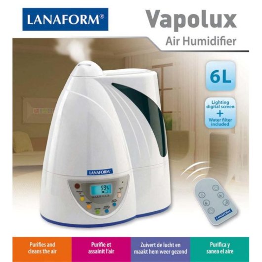 Humidificador Lanaform Vapolux Blanco 6L LCD Temporizador Mando a distancia