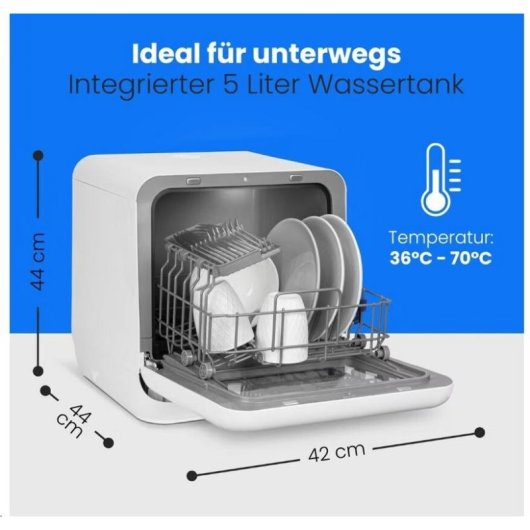 Lave-vaisselle Bomann TSG 5704 2 Couverts D Compact avec écran LED et réservoir intégré