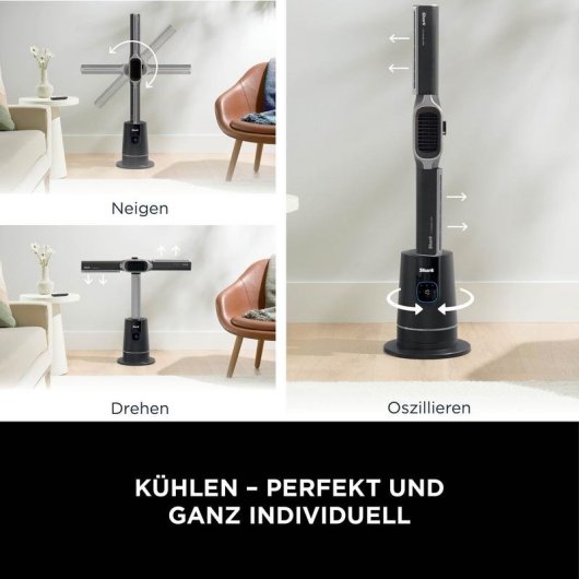 Ventilador Shark TH200EU sin aspas antracita oro calefacción y mando a distancia