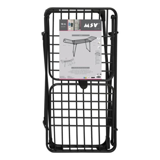 Tendedero MSV 130058 pliable acier noir 18 m compact