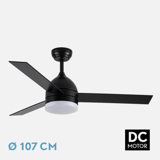 Deckenventilator Fabrilamp LEGIO schwarz 3 Flügel LED 107 cm Fernbedienung