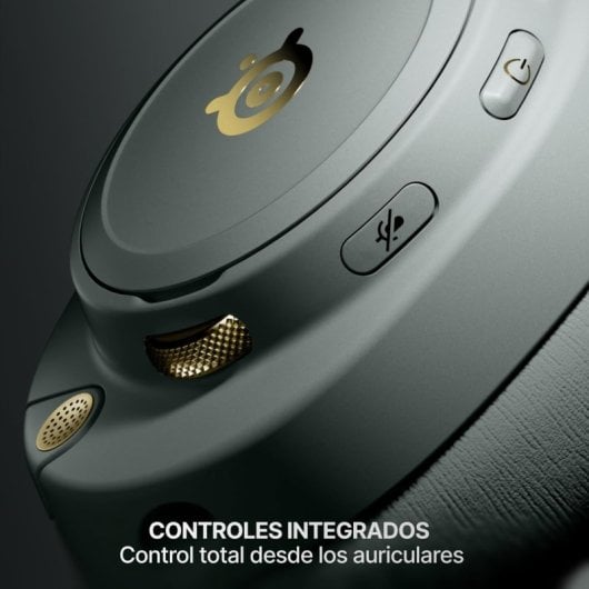 Kopfhörer Steelseries Arctis Nova Elite kabellos Bluetooth Gaming Mikrofon Surround Sound Grün Gold