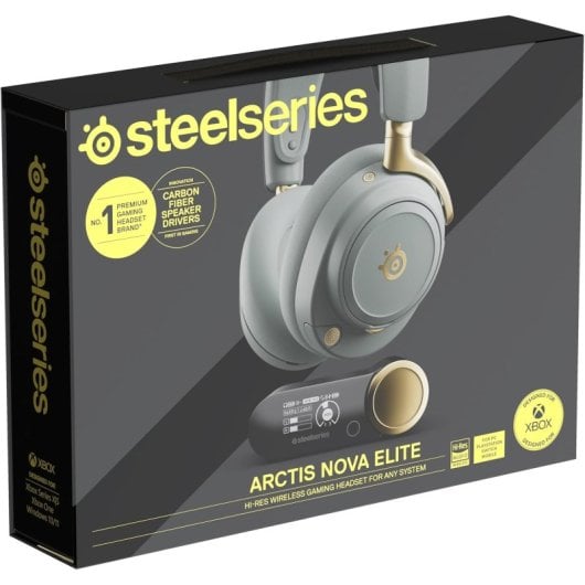 Kopfhörer Steelseries Arctis Nova Elite kabellos Bluetooth Gaming Mikrofon Surround Sound Grün Gold