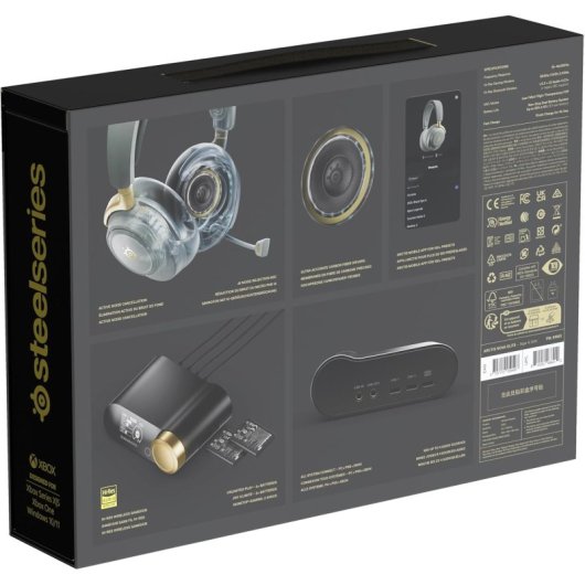 Kopfhörer Steelseries Arctis Nova Elite kabellos Bluetooth Gaming Mikrofon Surround Sound Grün Gold