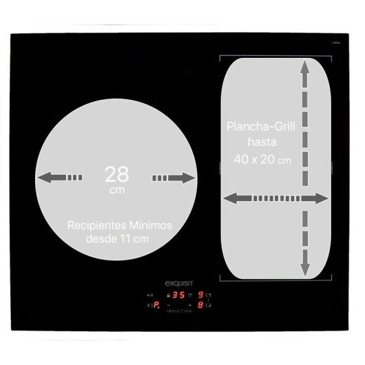 Placa de inducción Exquisit EKI 643F Flex 3 zonas PowerBooster VarioZone