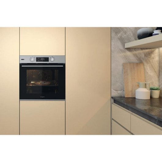 Horno eléctrico Whirlpool OMSK58HU1SX 71 litros Negro Inox con autolimpieza hidrolítica
