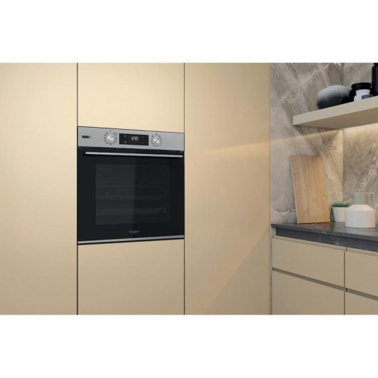 Horno eléctrico Whirlpool OMSK58HU1SX 71 litros Negro Inox con autolimpieza hidrolítica