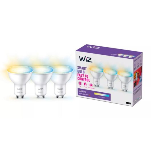 Ampoule intelligente WiZ GU10 PAR16 Blanc chaud 2700K Pack 3