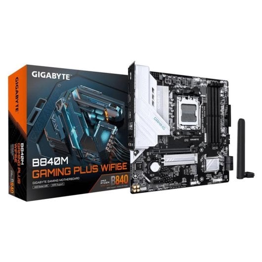 Placa Base Gigabyte B840M GAMING PLUS AMD B840 Socket AM5 DDR5 Micro ATX WiFi 6E RGB