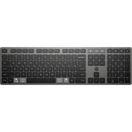 Tastatur HP 725 kabellos vollformat Multidevice wiederaufladbar programmierbare Tasten