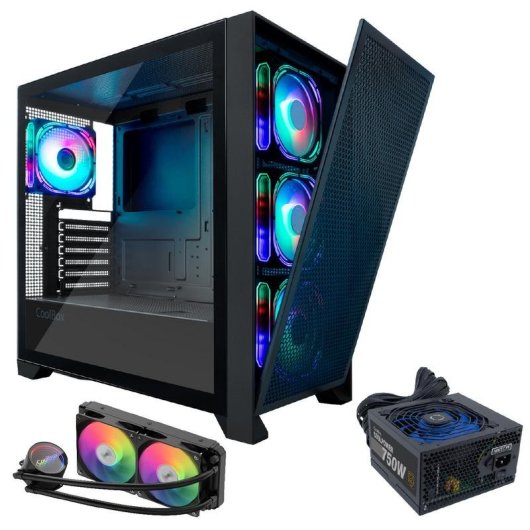 PC-Gehäuse CoolBox GE2000 ATX RGB 750W Glas Gaming