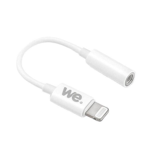 Adaptateur Lightning WE WELIGHTJKFADP Jack 3.5 mm MFi Blanc Compact