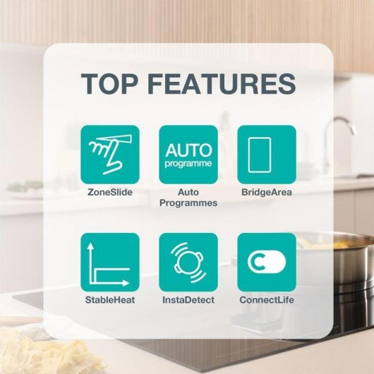 Placa de inducción Gorenje GI6432BSCWF 60 cm 4 zonas control táctil Wi-Fi