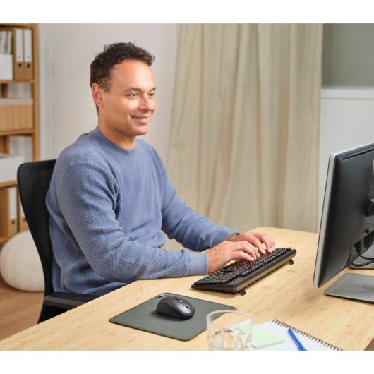 Tastatur Trust Ody II kabellos AZERTY Membran mit Maus schwarz