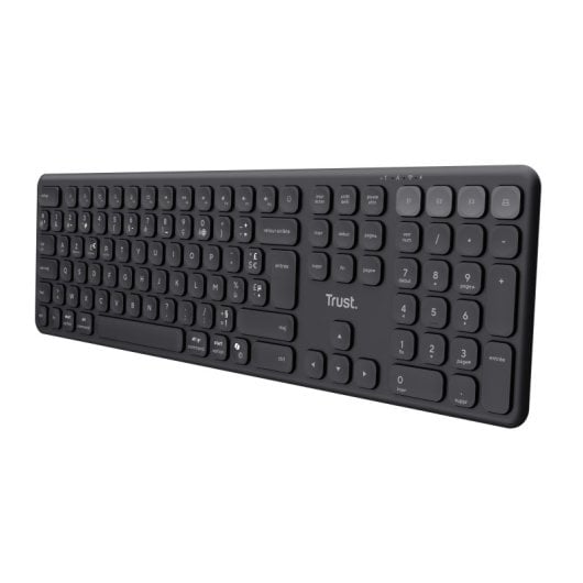 Clavier Trust Vaiya sans fil multi-appareils AZERTY avec pavé numérique