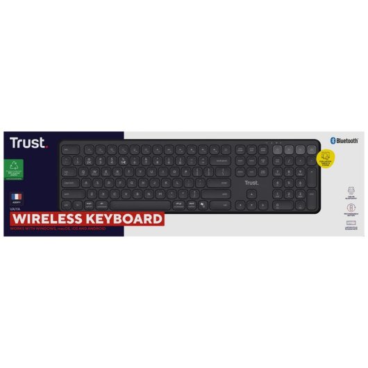 Clavier Trust Vaiya sans fil multi-appareils AZERTY avec pavé numérique