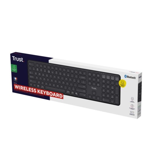 Clavier Trust Vaiya sans fil multi-appareils AZERTY avec pavé numérique